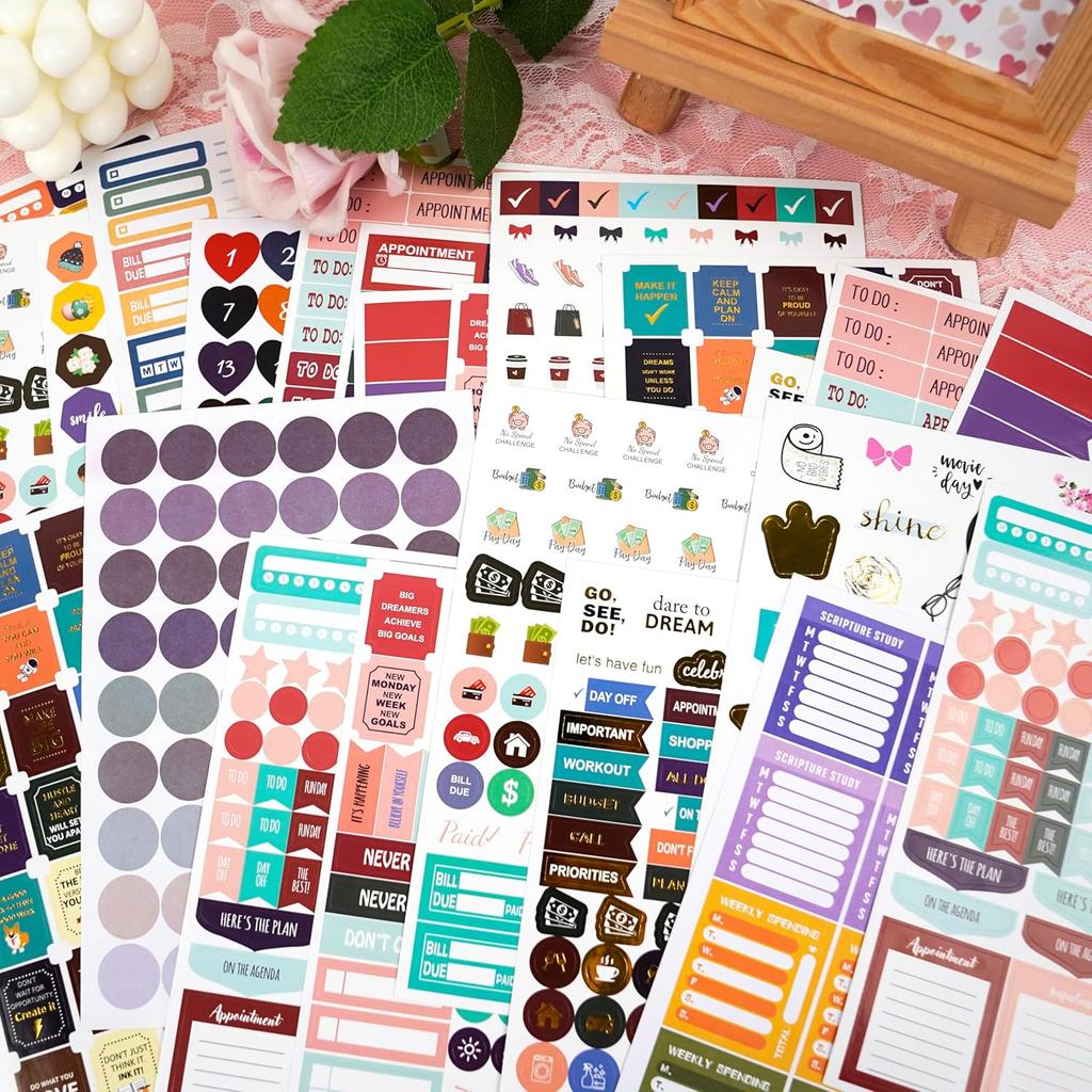 ARRLSDB Planner Stickers for Adults - 31 Sheets/1748 pcs - Calendar Stickers for Adults Planner Aesthetic