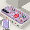 Christmas Snowman Magnetic Case For Samsung Galaxy S21 S24 FE S24 S23 S22 Ultra Plus For Magsafe Wireless Charge Lanyard Cover
