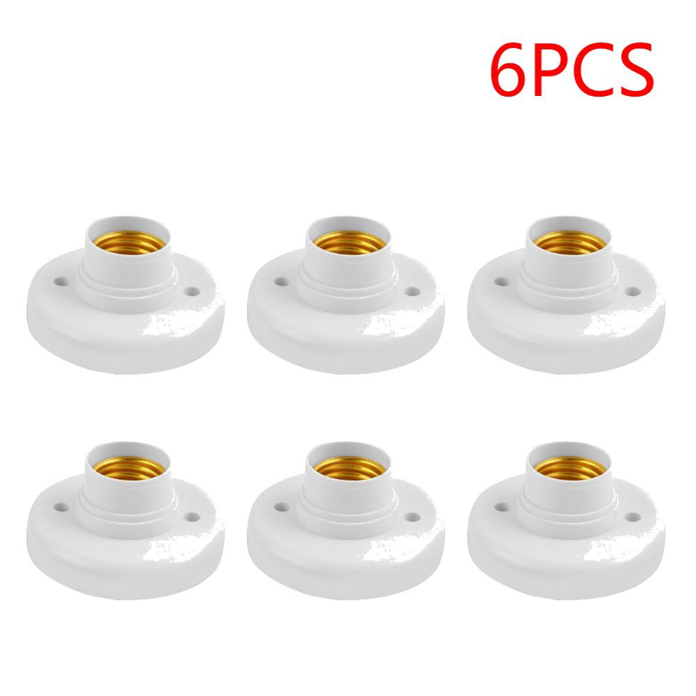 1-10PCS E27 Screw Cap Socket Ceiling Light Lamp Bulb Fixing Base Stand White Gold Light Bulb Holder Lamp Socket For Home 6A