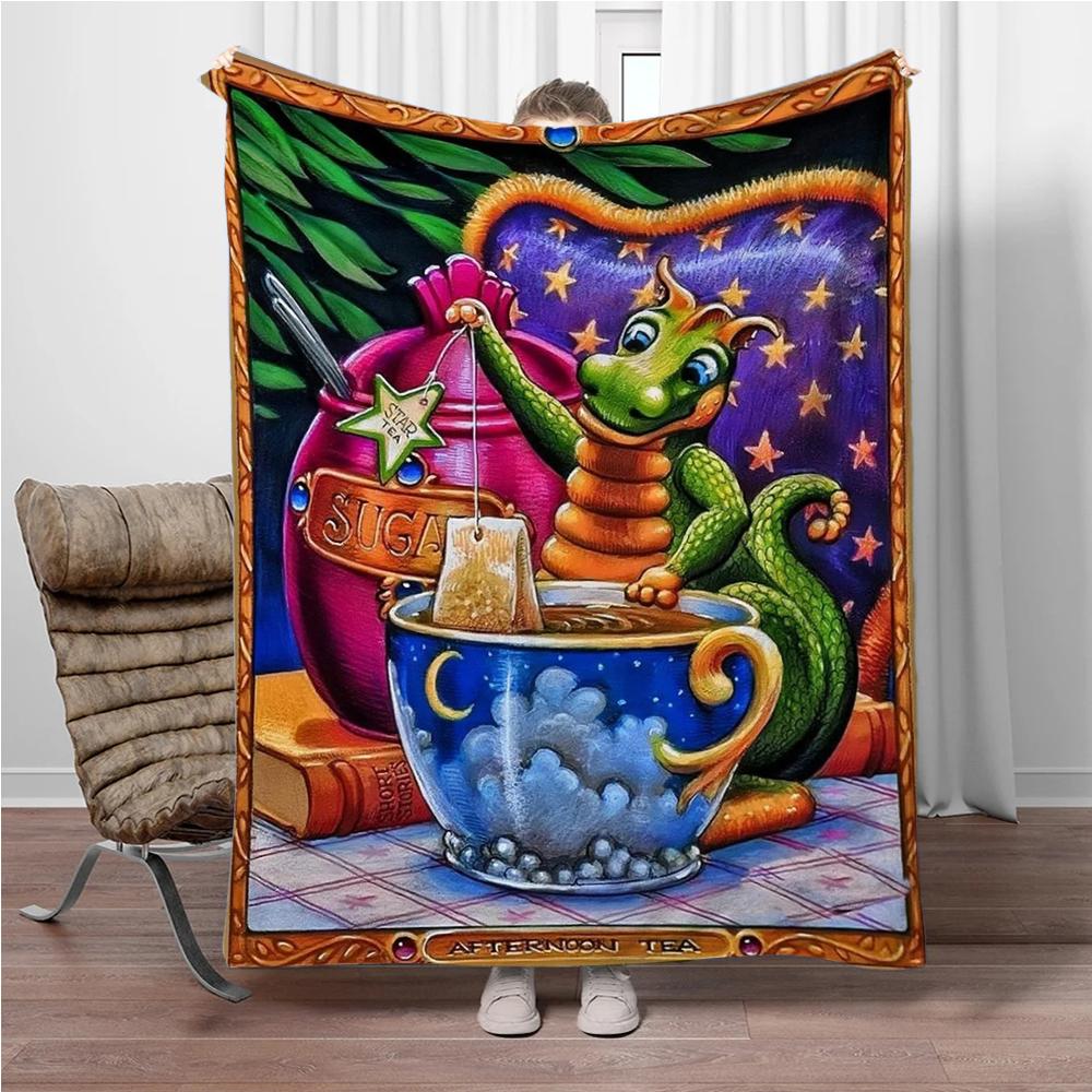 

Cartoon Dragon Children Keep Warm Soft Flannel Blankets for Sofa Bed Office Cover Blanket Suitable for Birthday Souvenir Gifts 75x90cm