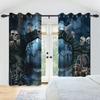 2pcs/set Horror Halloween Window Curtain Night Gate Skeleton Home Bedroom Living Room Decor Blackout Polyester Fabric Curtains