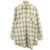 Check Pattern Long Sleeve Shirt One Piece Beige X Brown X Green Women Used