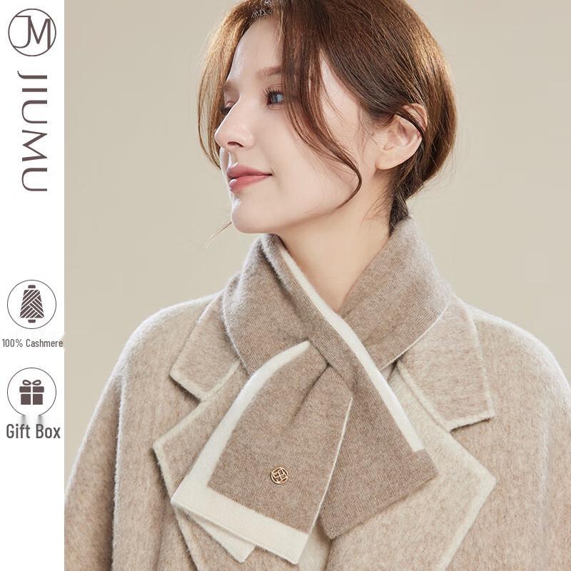 JIUMU Women s Pure Cashmere Cross Scarf