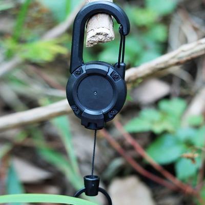 1/8 Pezzi Portachiavi Retrattile con Cordino in Acciaio Moschettone Porta Badge Avvolgitore Clip Portachiavi Robusto per Esterno Campeggio Arrampicata Fibbia Anti-smarrimento