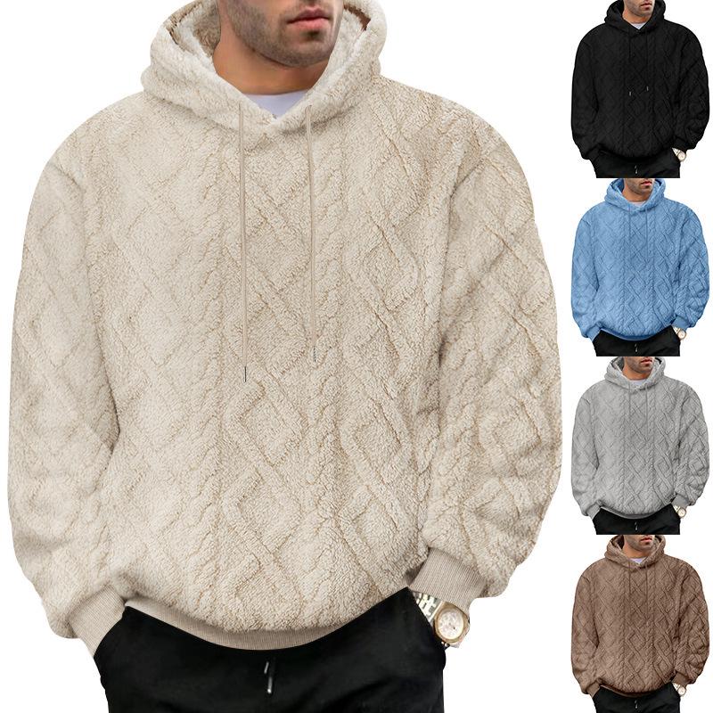 

Men s High Street Autumn/Winter Jacquard Fleece Hoodie Sweatshirt Jacket XXXL коричневий