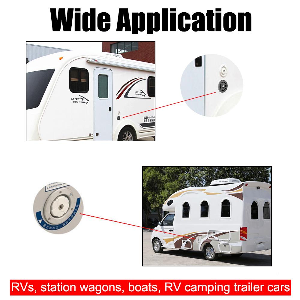 Gravity Fresh Water Fill Hatch Camper Accessories Inlet Filter Lockable For RV Boat Camper Trailer White Caravan Accessories 80mm RV Accessories