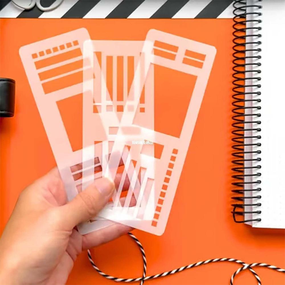 Flexible Record Template with Dot Grid 3-Pack Stencils Drafting Tools Handmade Stencil Set for Boxes Lines & Daily Planning