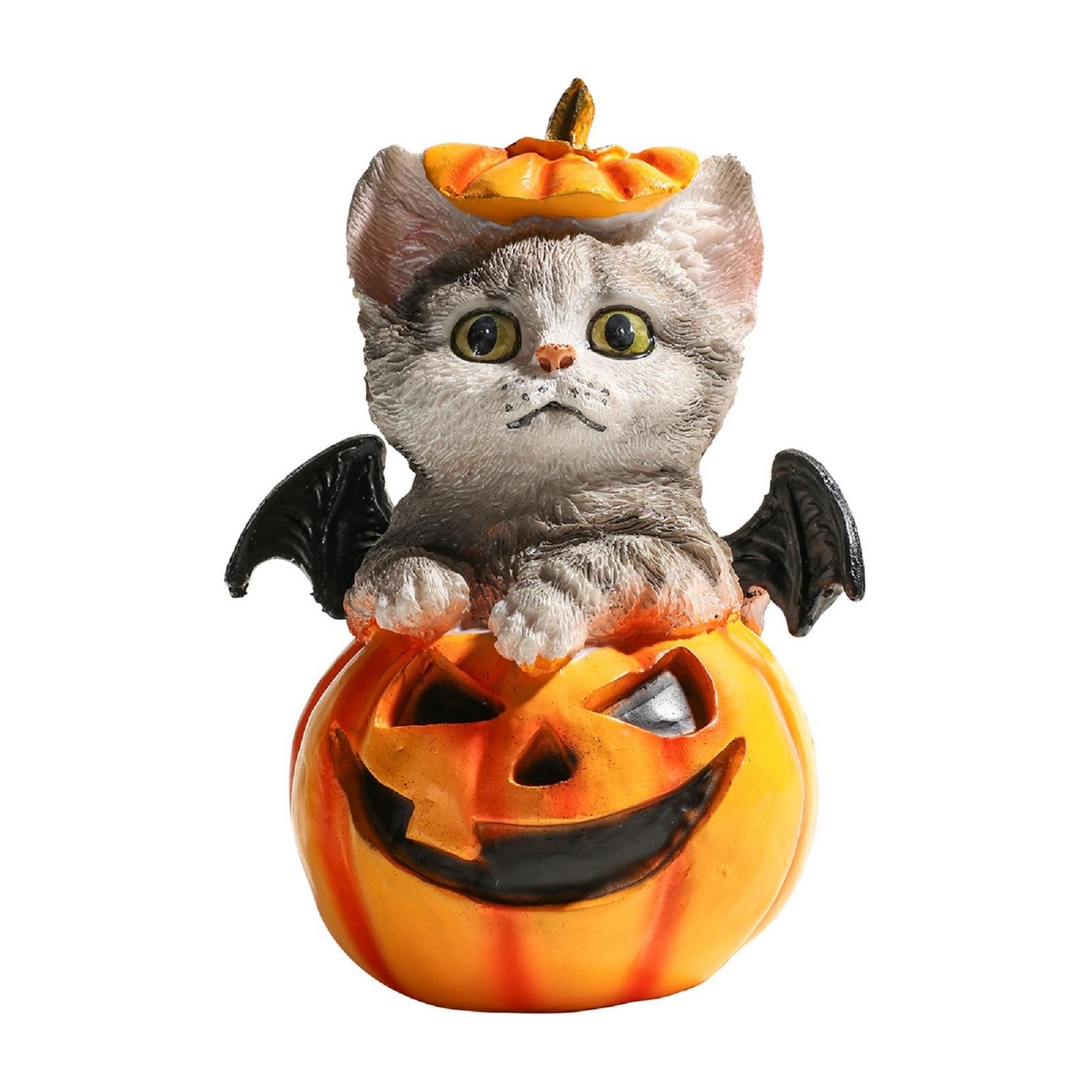 

Halloween Cat Pumpkin Resin Ornament One Size