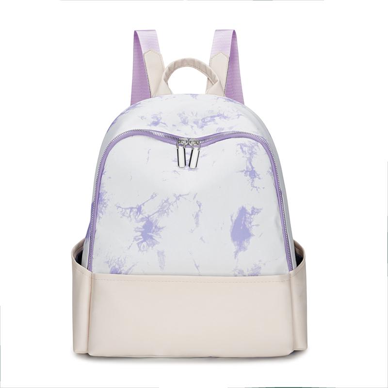 Цветной блок Оксфордский рюкзак Женский рюкзак в студенческом стиле Дорожная сумка розовый — фото 4