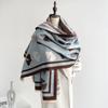 Autumn and winter ginkgo biloba leaf print double-sided two-color imitation cashmere thermal scarf women's sweet wind air conditioner shawl