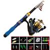 Compact Telescopic Spinning Rod Set Shore Fishing 4-Section Portable Saltwater With Reel Accessories
