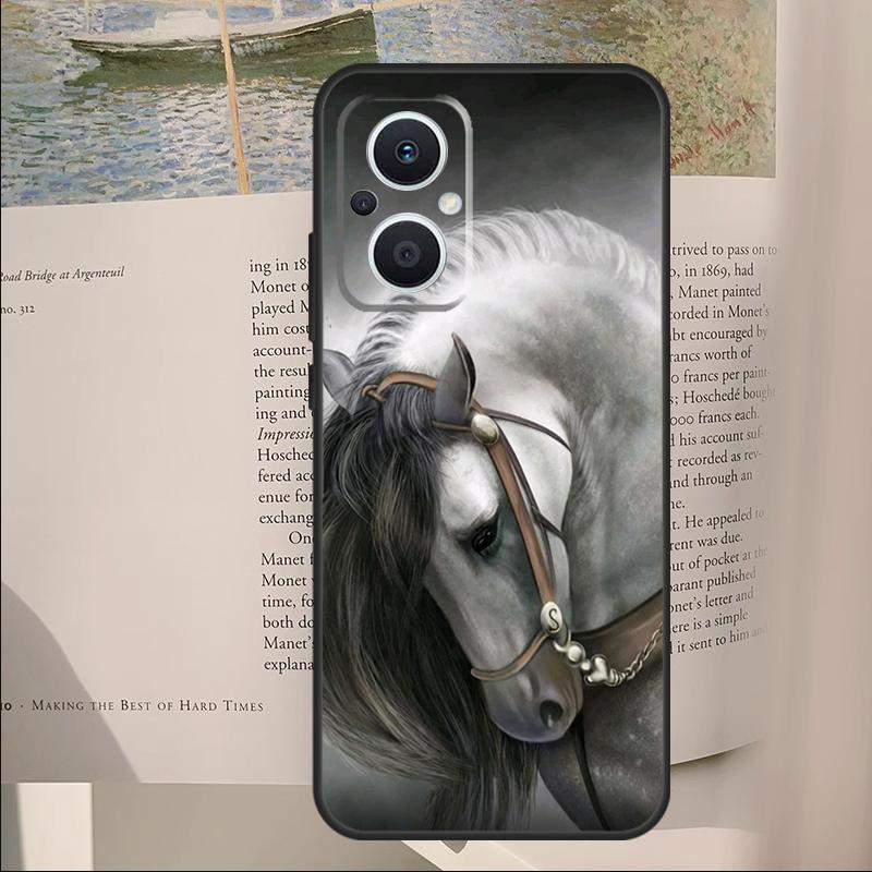 Animal Majestic Painting Horse Cover For OPPO Reno 7 8 Lite 11F 12F 13F 14F 10 11 12 13 14 Pro OPPO Find X6 X8 X9 Pro Case