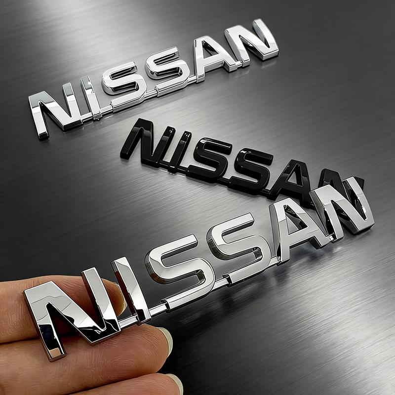 BYRDVE1 ABS Car Rear Trunk Bumper Emblem Letter Sticker for Nissan Tiida Sylphy Teana X Trail T30 Leaf T32 Almera Qashqai J10