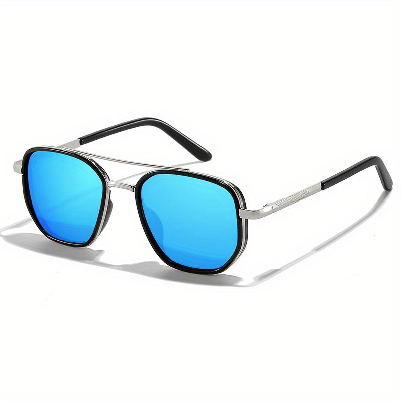 Unisex Vintage Sunglasses Square Frame TAC Lens Composite Metal Hinge Fashion Accessory for Outdoor UV Protection