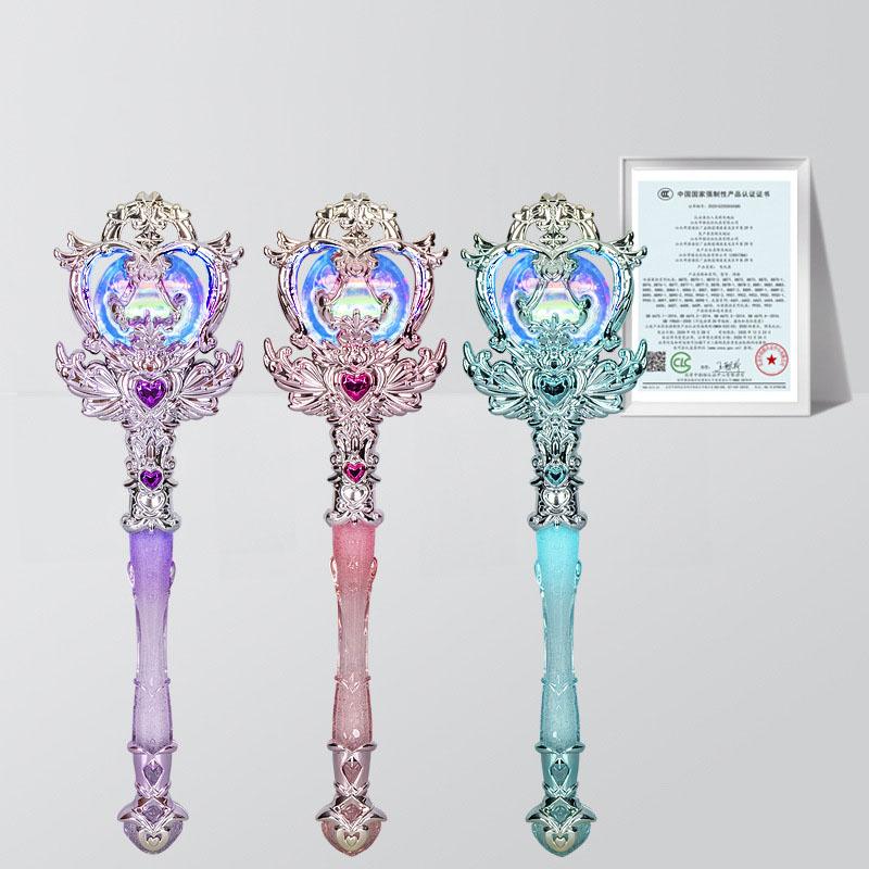 Crystal Love Heart Magic Wand Girls Play House Toys Birthday Party Gifts Cute Angel Princess Magic Wand Toys With Lights Music