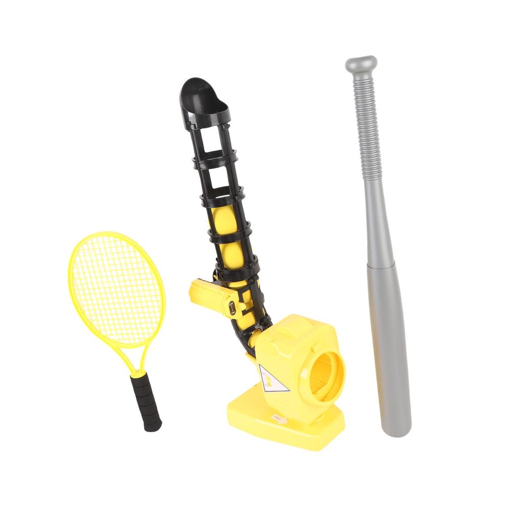 2 In 1 Baseball Tennis Pitcher Auto Pitching Machine Set with Baseballs Bat Tennis Racket Boys Girls Indoor Outdoor Sports Game