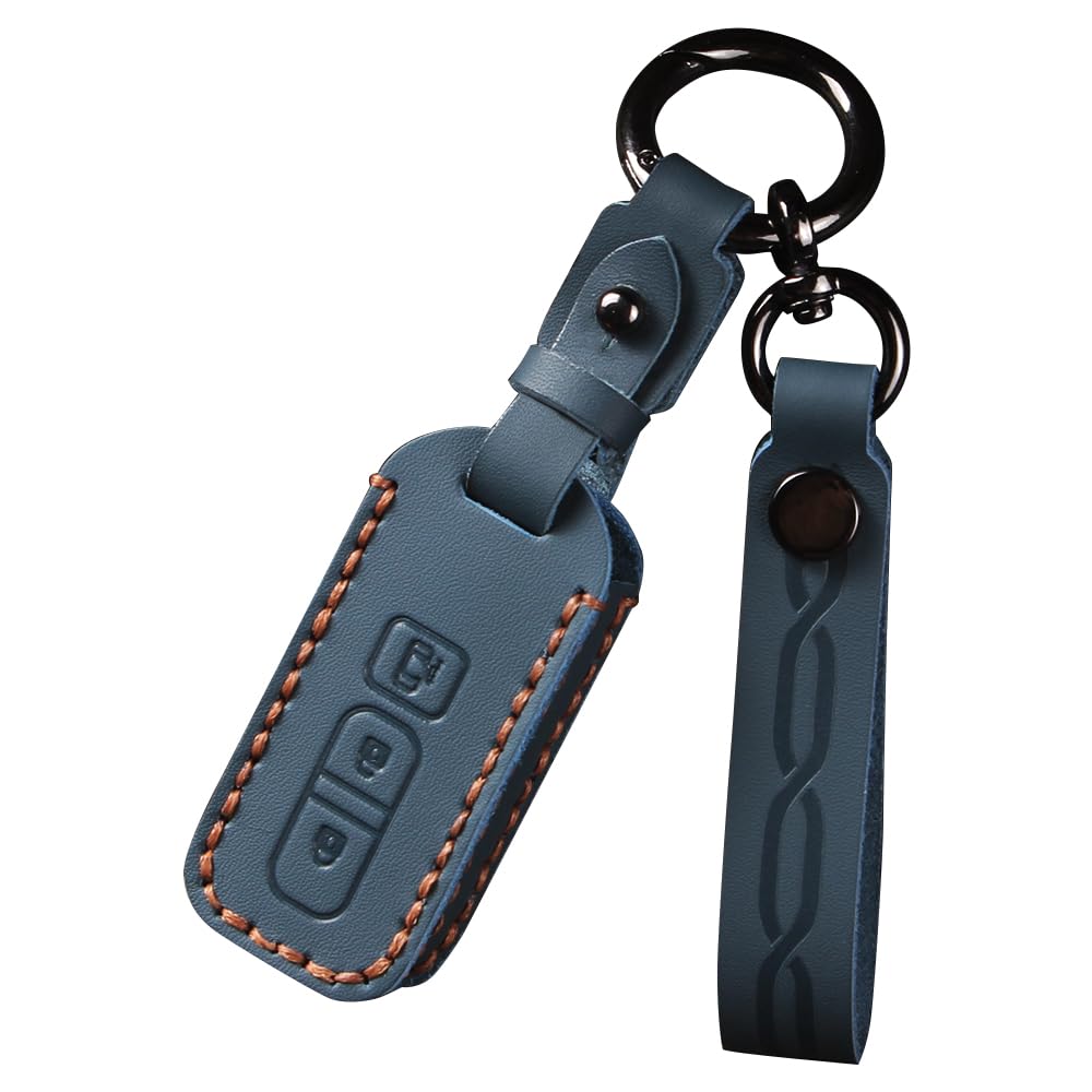 

Key Case Compatible with Honda Leather Smart Key Case Keyle Key Cover Stylish Dirt Slip Scratch Prevention [Nacalikeey] N-BOX N-BOX N-ONE N-Wagon синий