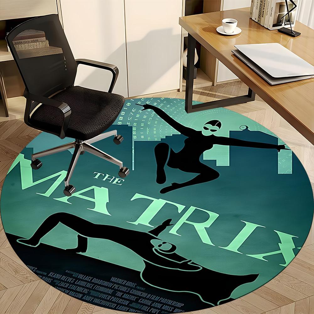 1pc The Matrix Office Round Area Rug, Under Office Chairs Bedroom Living Room Home Decor, Room Deco, Available In Various Sizes