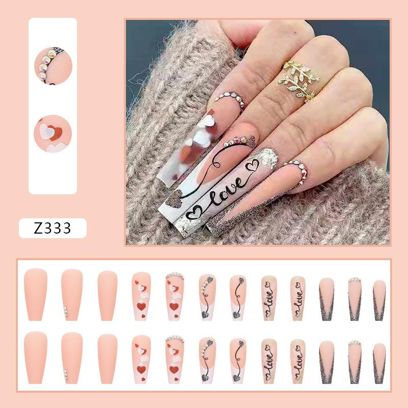 Wear Nail Diamond Small Fresh Three-dimensional Pattern Love Bow Nail Patch Nail Wear Nail Product