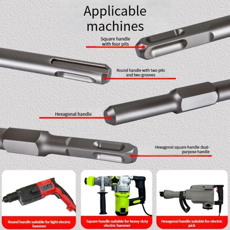 Air Hammers Bits,Black Coated Oxidation Proof Air Hammers Attachment Air Hammers Chisel Riveting Tool