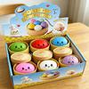 *Large Dumpling Stress Ball with Steamer Colorful Squishy Bun Sensory Toy for Anxiety Relief, Squeeze Dough Ball for Adults&Kids