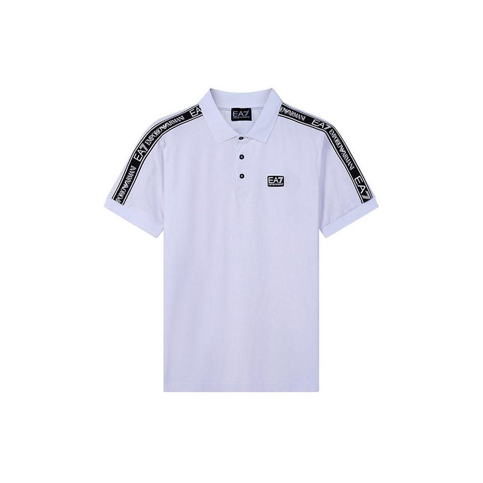 Emporio Armani EA7 SS22 Logo Print Short Sleeve Polo Shirt Men tops White 3LPF20-PJ02Z-0100 XL