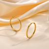 Women Girls Dainty 11mm/20mm/25mm/30mm Hoop Earrings, Chic Anti Allergy Simple Round Minimalist Stainless Steel Huggies Earring