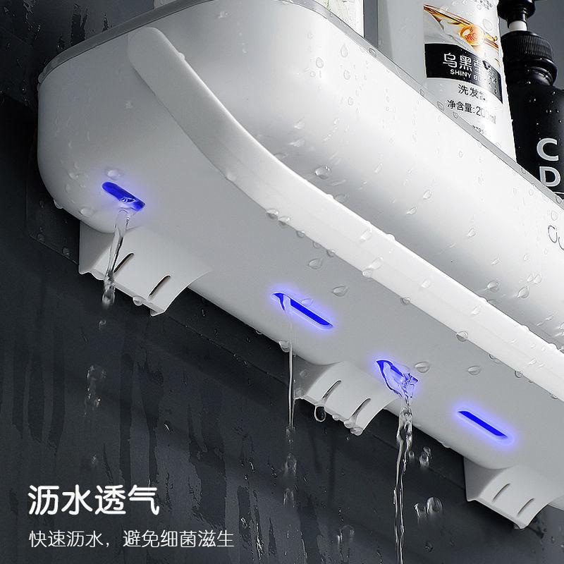 Vanity Bathroom Shelf Perforated Wall-mounted Toilet Storage Rack Multifunctional Towel Rack Kitchen and Bathroom Pendant