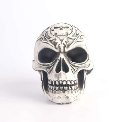 Skull Statue with Pattern Totem Resin Crafts Gothic Style Home Decoration Sculpture Halloween Party Decor Ornaments Gifts