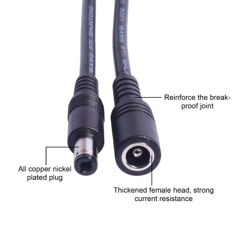 DC6330 Power Extension Cord Double End 6.3x3.0mm Connectors Wire Power Cable for Laptops Notebook 18AWG 30cm Long