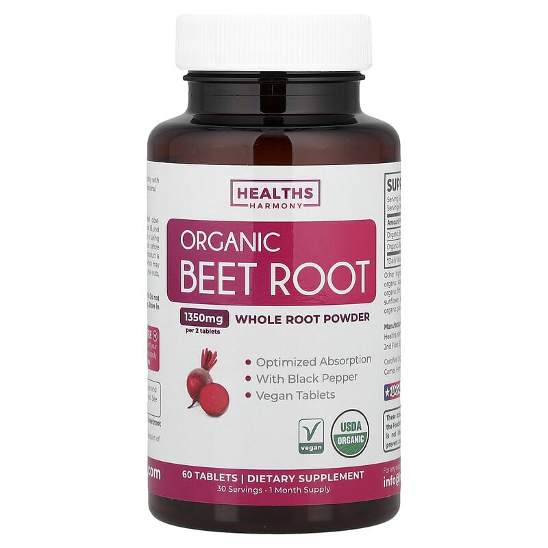 Healths Harmony, Organic Beet Root, 1,350 mg, 120 Tablets (675 mg per tablet)