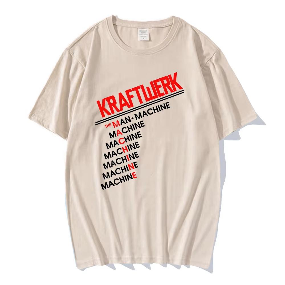 Music Group Kraftwerk Print T-shirt Summer Short Sleeve Cotton Tshirts for Male Unisex Streetwear Fashion Casual T Shirt