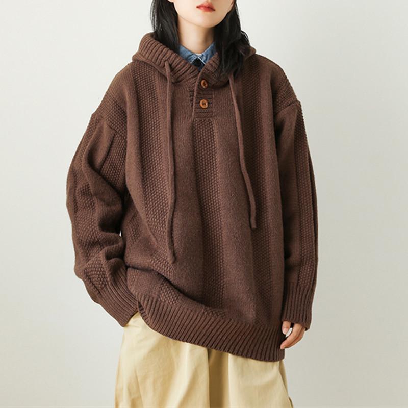

Unisex Oversized Retro Chinese Sweater Hoodie for Autumn/Winter M синій