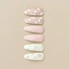 6 Pcs/Set Lovely 2inch Hair Clips Handmade Lace Embroidery Snap Clips Cotton Plaid Floral Print Hair Clamp Pins for Girl