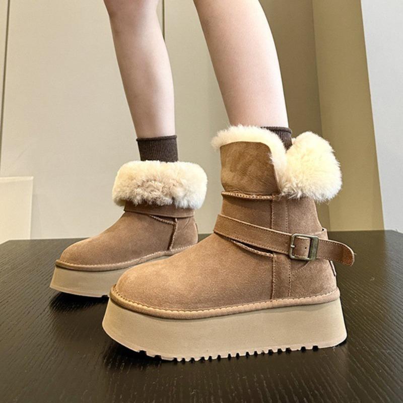thick-soled medium tube snow boots women's new winter models, piled and thickened, two wear snow cotton boots, cotton shoes