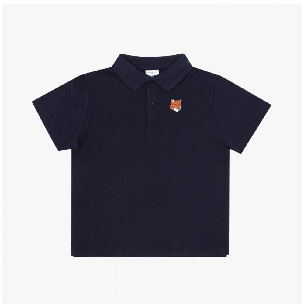 Maison KiTune Kids Fox Head PaTch Polo ShorT Sleeve T shirT 0413 Mqujl00kp0003