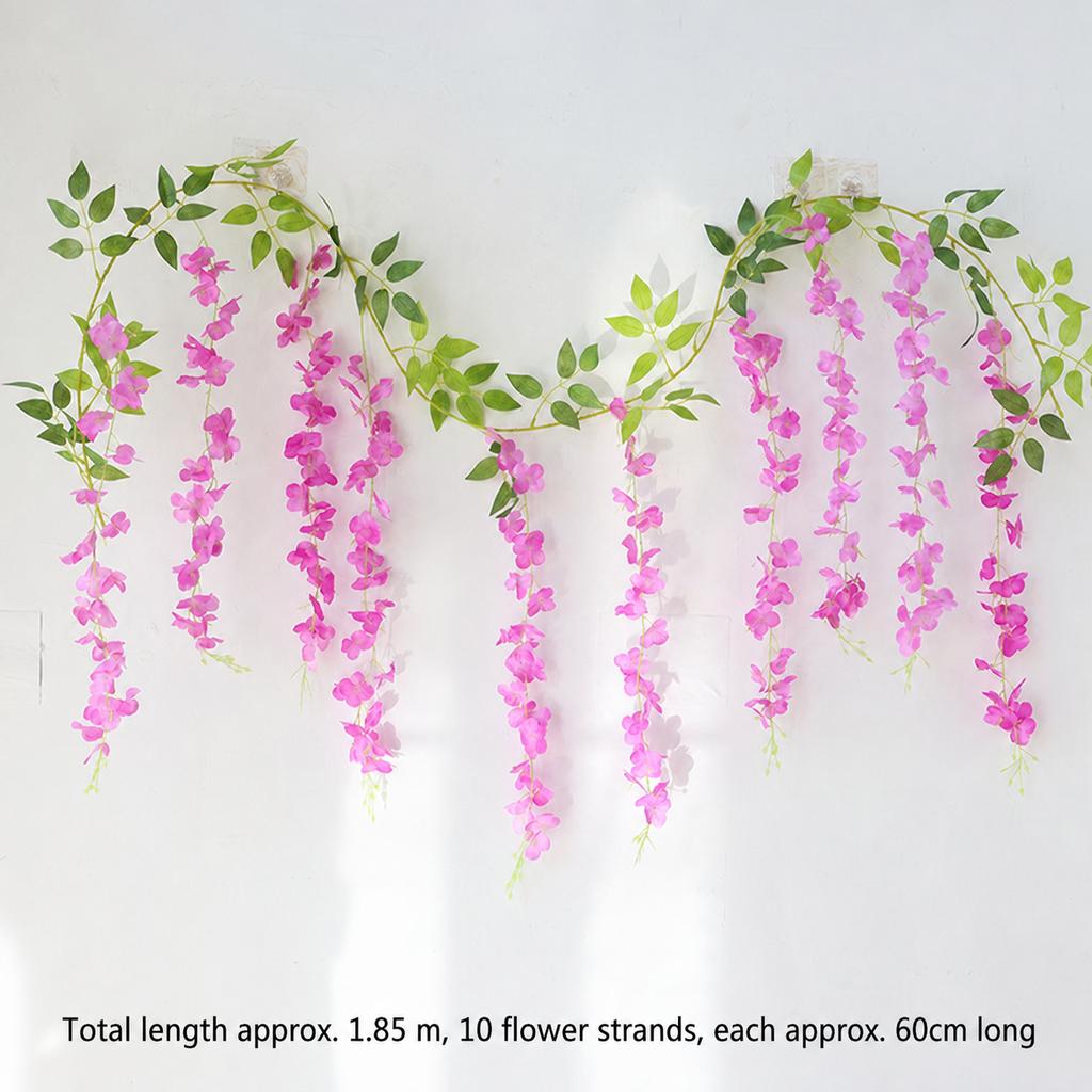 Faux Violet Blossom Trails Vintage Ceiling Backdrop Drooping Lavender Tendril Simple Synthetic Bush Twig Gorgeous Party Wreath