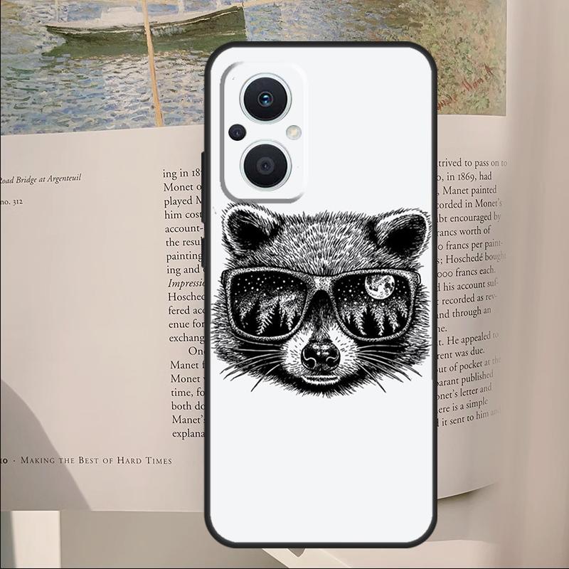 Raccoon Animal Cover For OPPO Reno 14F 11F 12F 13F 10 11 12 13 14 Pro 7 8 Lite OPPO Find X6 X8 X9 Pro Case