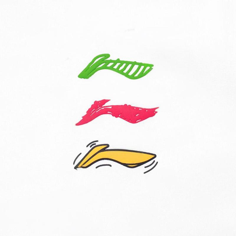 Li Ning Logo Print Round Neck Short Sleeve Loose Fashion Comfortable Five Point Pants Casual Sports Suit Unisex Suit YHSV373-1+YKSV129-1