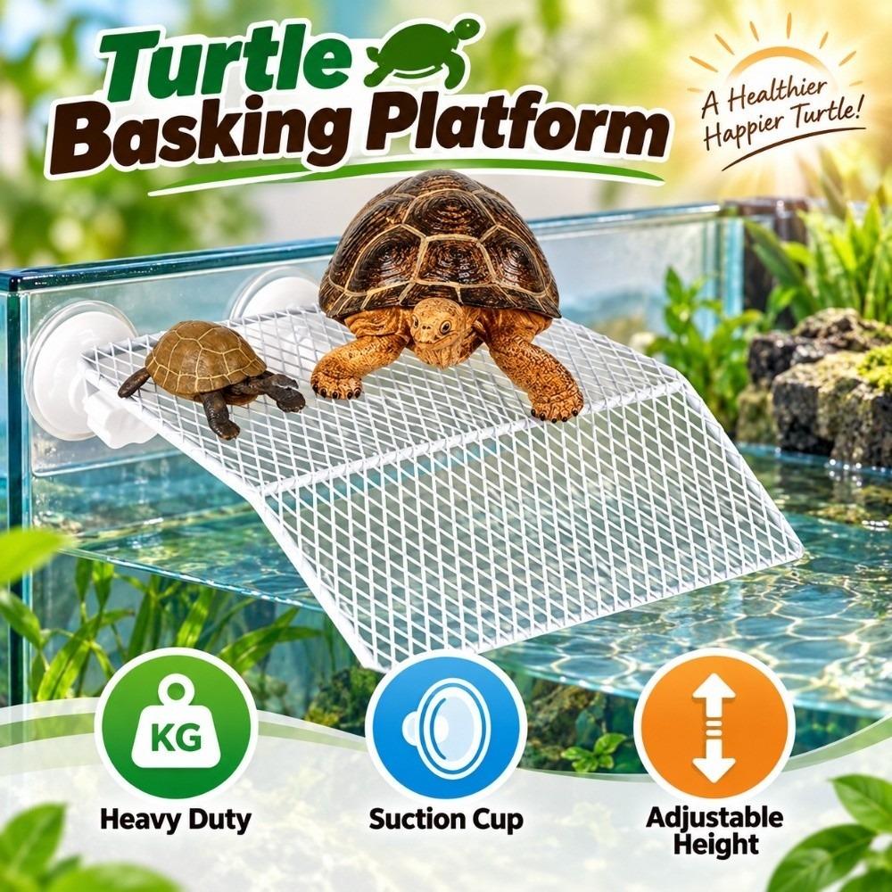 Suction Cup Turtle Basking Platform Wall-Mounted Turtle Dock Reptile Resting Platform  Aquarium