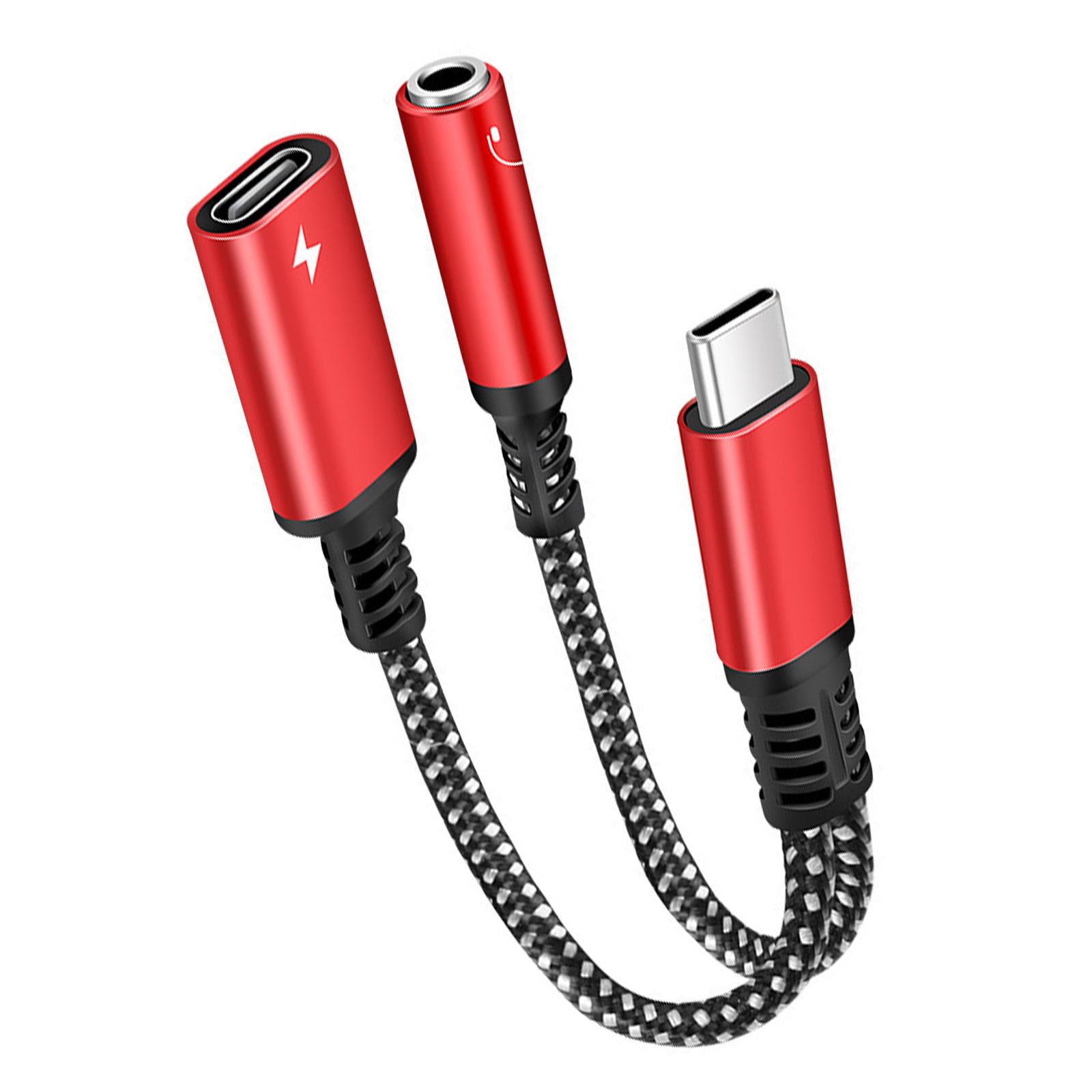 

Plait USB C To 3.5mm Adapter Delivers Uncompressed Sound Quality While Charging Your Mobile Device червоний