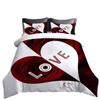 Valentine'S Day Love Rose 3D Digital Printing Sanded Bed Three-Piece Set Japan