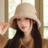 Japanese Winter Hat for Women with Velvet Ear Protection and Warm Fisherman Hat Windproof Face Small Basin Hat Fashionable High End Cotton Hat