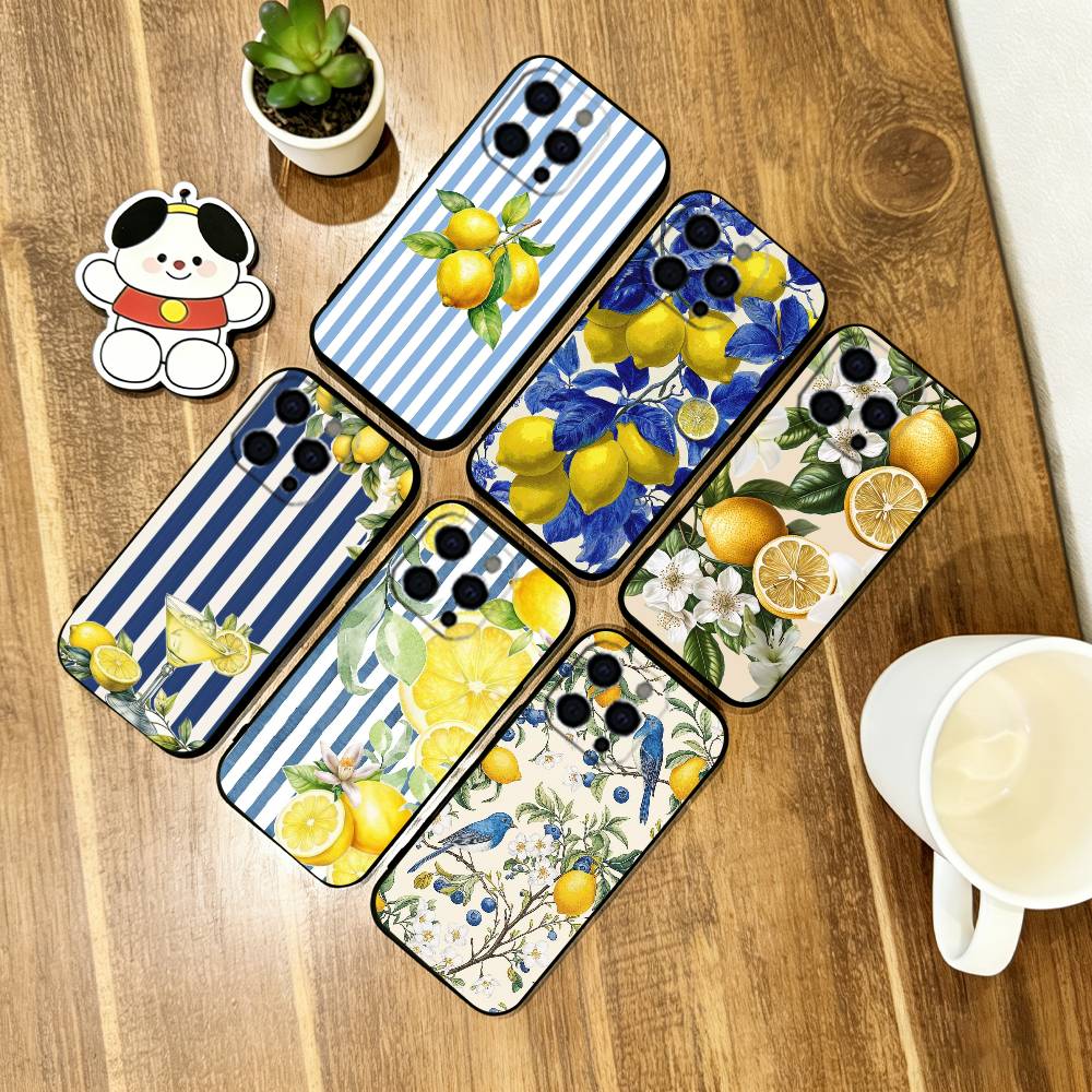 Minimalist Lemon Phone Case For iPhone 17, 16,15,14,13,12,11 Plus,Pro Max, Others Soft Black Cover