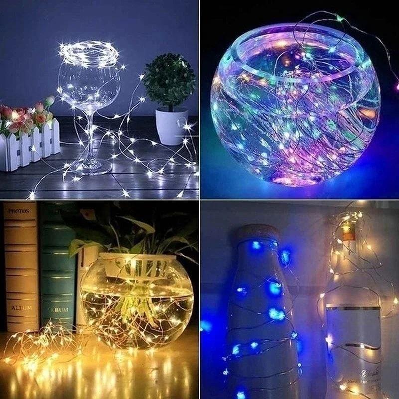 Xiaomi 1/5/10pcs Fairy Lights String Button Battery Light Home Decor Living Bedroom Garden Christmas Wedding New Year Ornament Garland