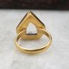 Diamond Shape White Quartz 925 Sterling Silver Yellow Gold Overlay Ring, Wedding Gift White Quartz Ring