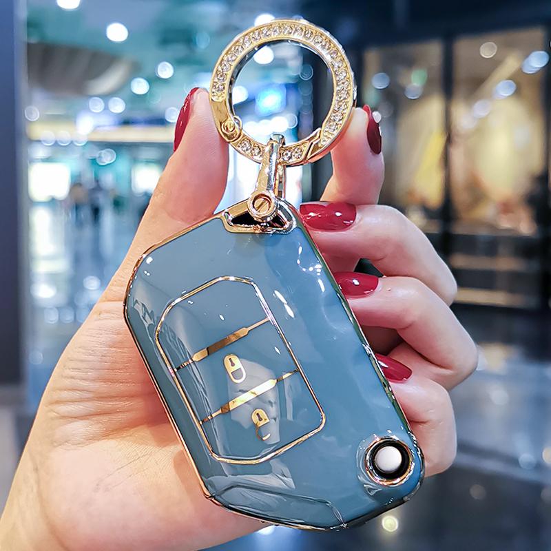 Fashion TPU Remote Car Key Case Cover Shell Fob Protector For Jeep Wrangler JL JK JLU XD 2018-2022 Holder Keychain Accessories