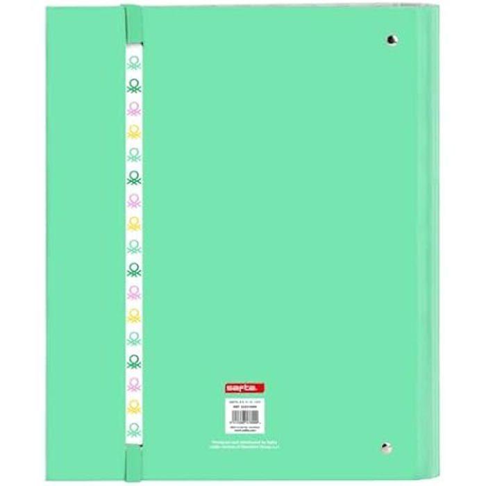 Classeur - SAFTA - Benetton Mint - 4 anneaux de 35 cm - 100 feuilles A4 - Couverture rigide