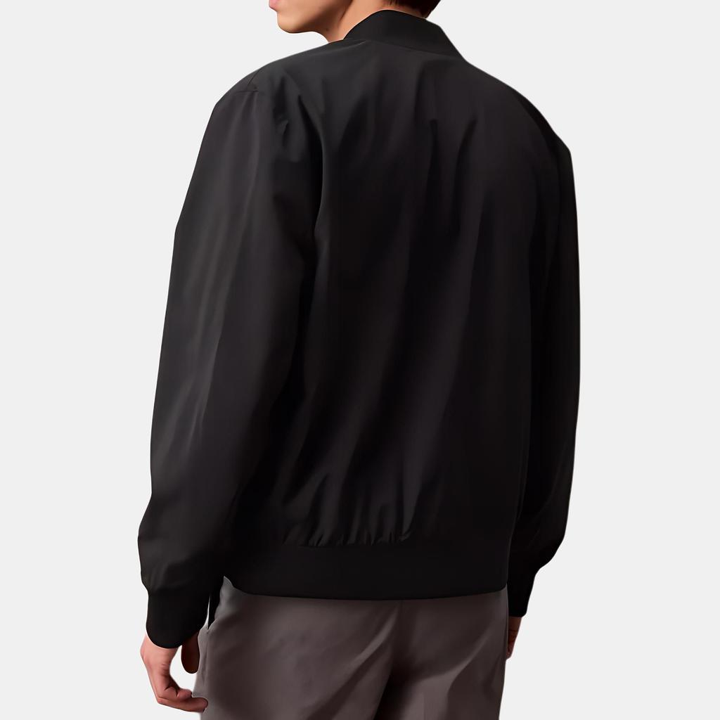 Calvin Klein Solid Color Minimalist Comfortable Pilot Long Sleeve Jacket Men Jackets Black 40EM517-001