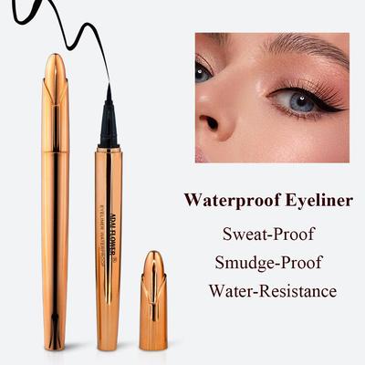 Waterproof Liquid Eyeliner Smudge-Proof & Transfer-Resistant Long-Lasting Appearance Gold Eyeliner Black